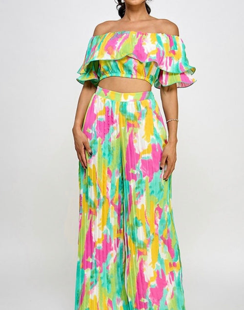 Batik off shoulder set